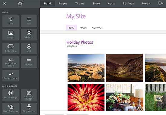 בניית אתרים weebly